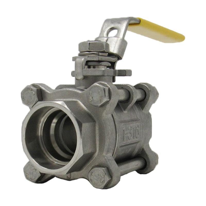 1" Ball Valve 1000# 316 3-Piece Threaded x Socketweld Full Port TCI TC-03TS