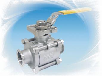 4" Sanitary Ball Valve 1000# WOG 316 ss 3-Piece Tri-Clamp Full Port Direct Mount Pad TCI  TC-3000TC