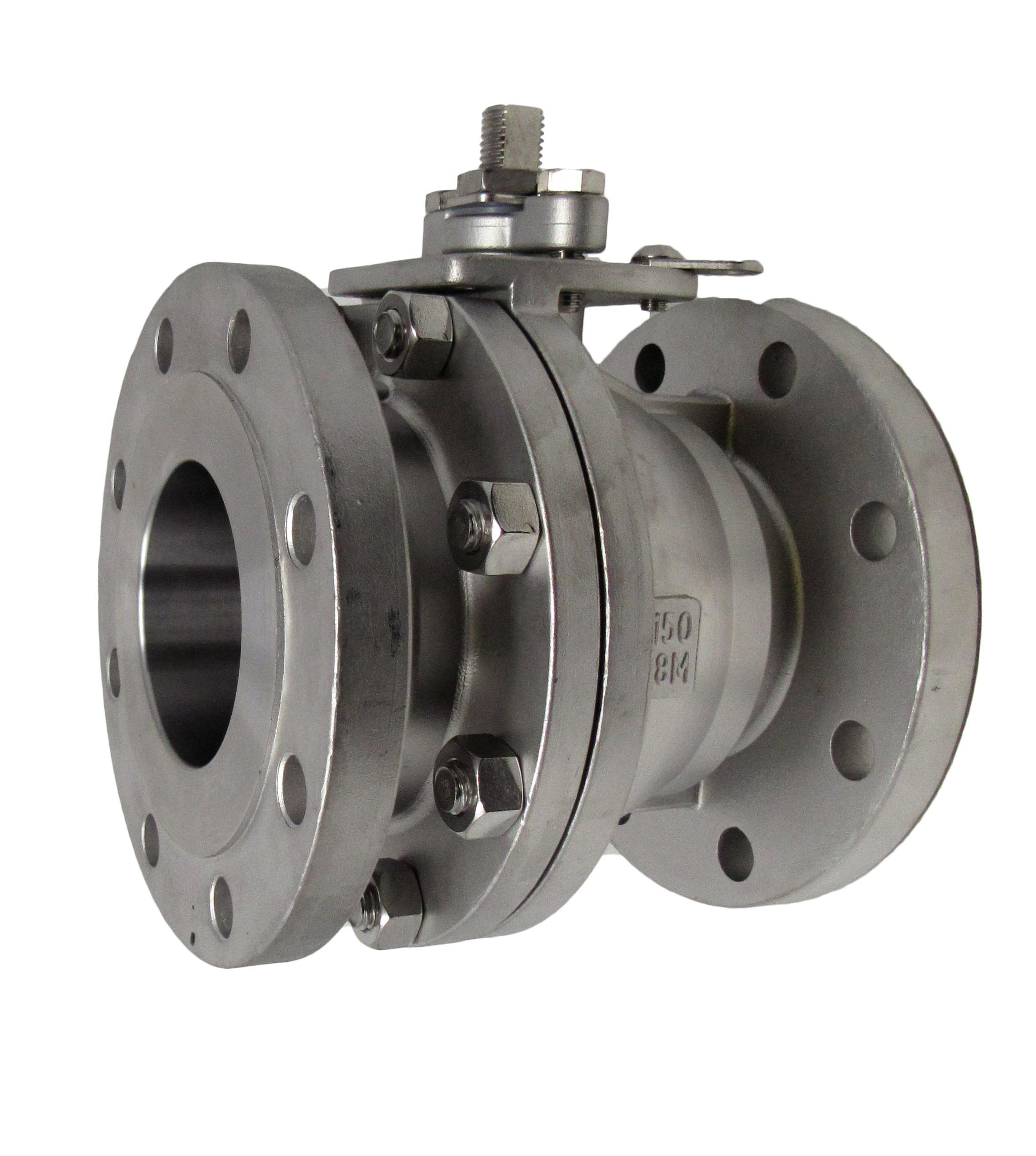 8" Ball Valve, 150# Flanged Stainless Steel 316 Full Port Fire-Safe 2 Piece TCI #TC-5000FS