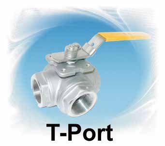 Stainless Steel 3-Way Threaded Ball Valve T-Port