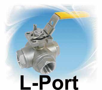 1/2" 3-Way Ball Valve 1000# 316 L-Port Threaded Ends Direct-Mounting TCI TC-WL