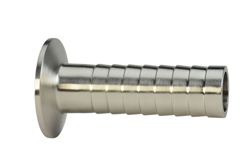 4" Brewery Style Hose Barb Adapter -304 - 5.5"OAL 3-A Sanitary #W414MPHRL-4