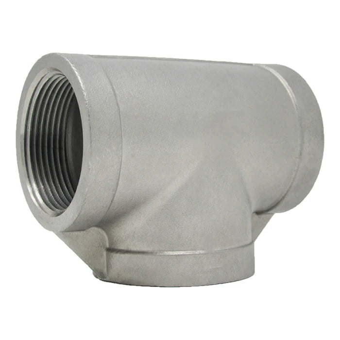 Stainless Tee 150# Threaded Fitting - Side View