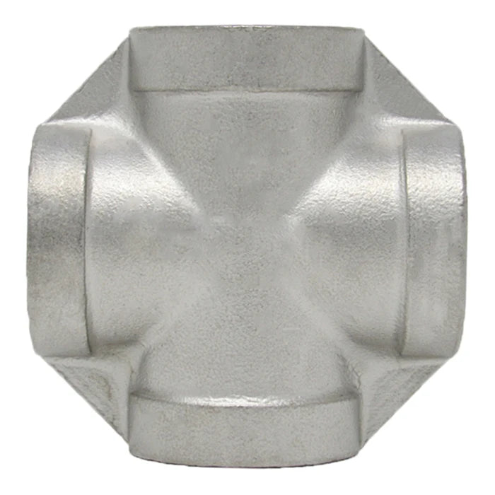 Stainless Cross 150# Threaded Fitting - Side View
