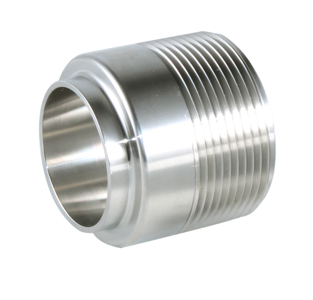 1-1/2" Sanitary Adapter Buttweld Tube x Male NPT Thread 304SS 19WB 3A