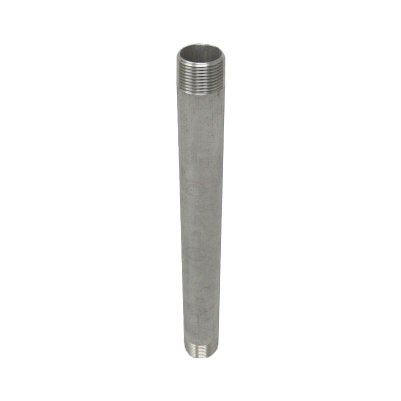 1/4" x 12" Nipple, Stainless Steel Sch 40 Threaded Both Ends (TBE) 316L NPT