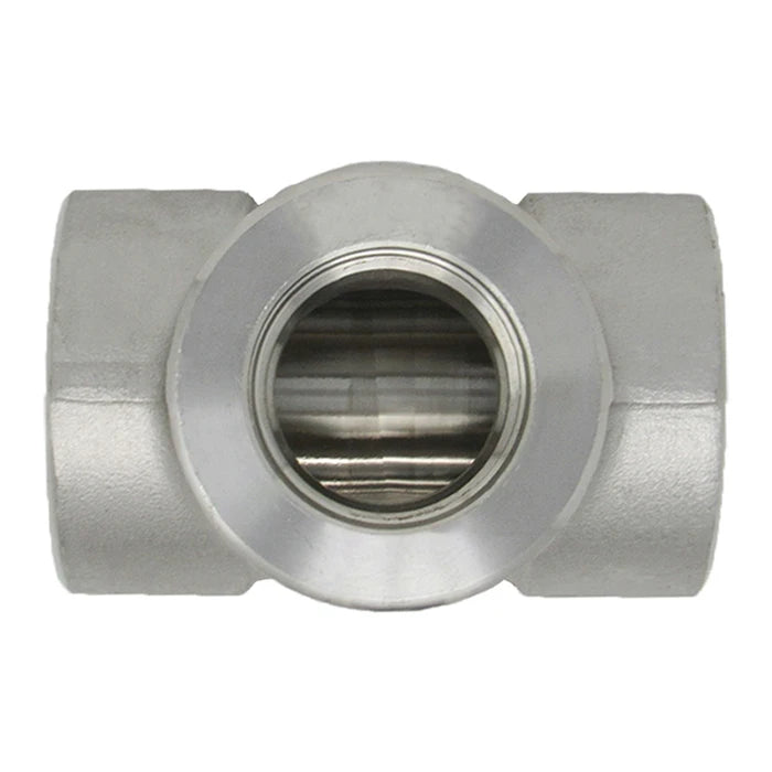 Stainless Steel Threaded Reducing Tee 3000# 304L - Bottom View