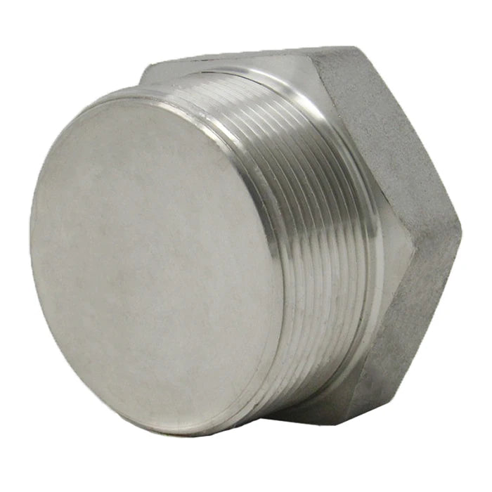 Stainless Steel Threaded Hex Plug 3000# 304L - Side View