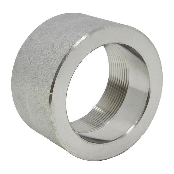 Stainless Steel Threaded Half Coupling 3000# 304L - Side View