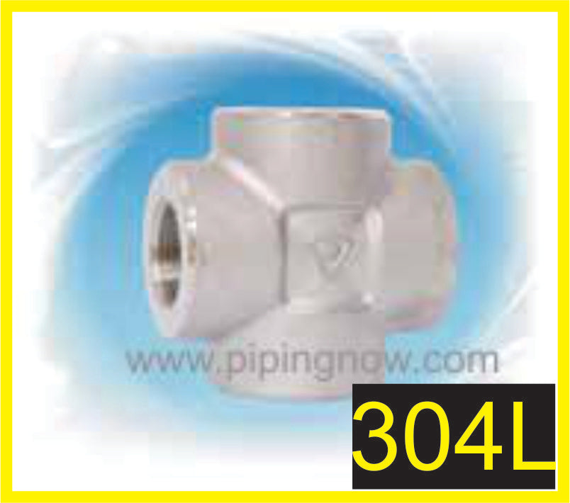 Stainless Steel Threaded Cross 3000# 304L