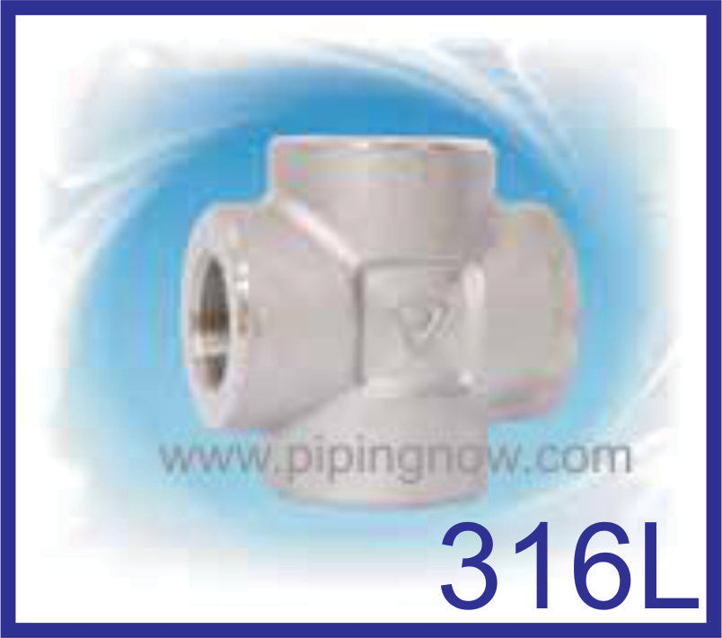 Stainless Steel Threaded Cross 3000# 316L