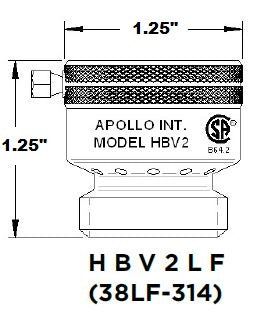 Apollo 38LF314AS Vacuum Breaker dimensions