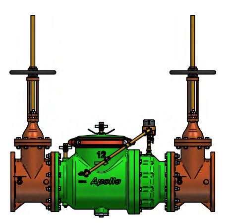10" Backflow Preventer, Reduced Pressure Detector Assembly, Lead-Free with Flanged OS&Y Gate Valves APOLLO 4ALF60GE3