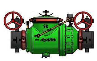 10" Backflow Preventer, Double Check, Detector Assembly Lead-Free with Butterfly Valves Grooved Connections APOLLO 4ALF60GE9