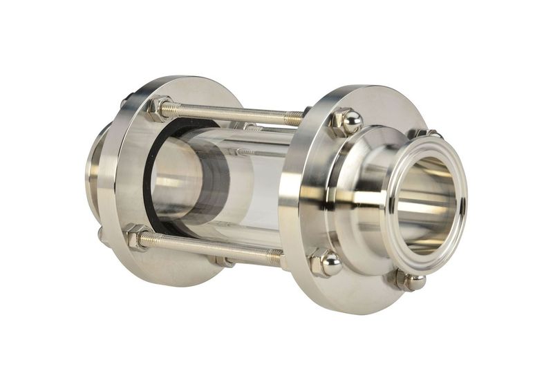 2.5" Clamp-End In-Line Sight Glass - Pyrex - EPDM -316L 3-A Sanitary #W654BMP-25