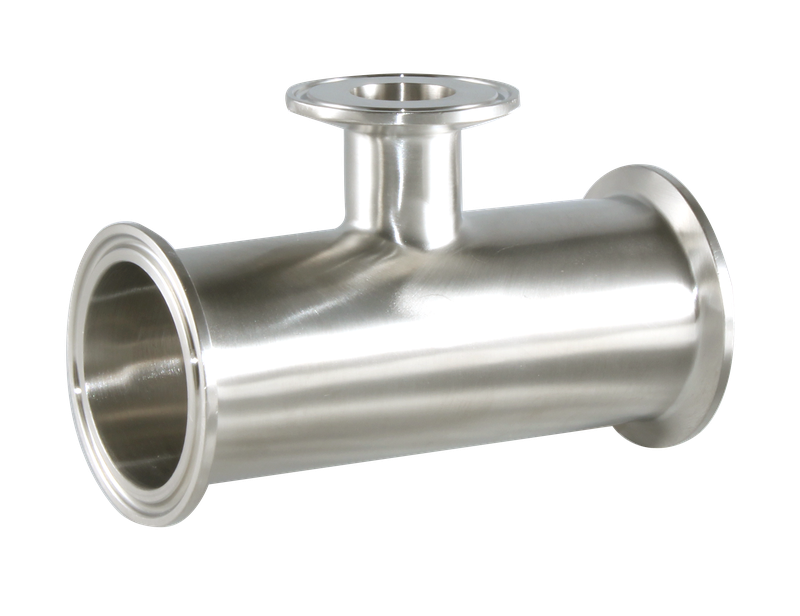 2" X 1" Sanitary Reducing Tee Clamp End 304 SS 7RMP 3A