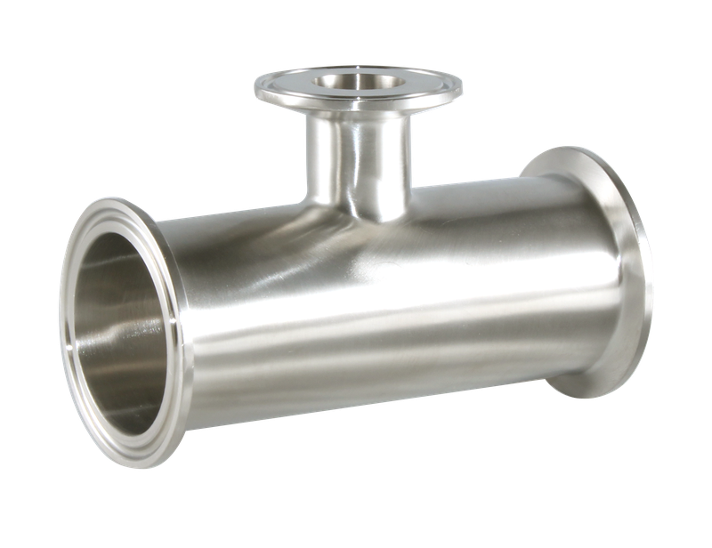 3" X 2-1/2" Sanitary Reducing Tee Clamp End 316 SS 7RMP 3A