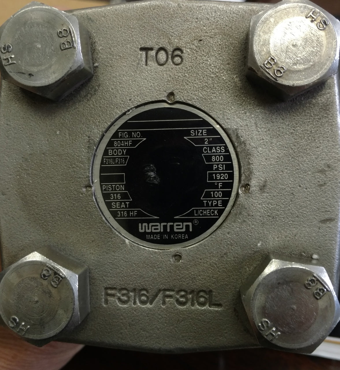 2" Check Valve 800#  Threaded 316 Stainless Steel, Warren 804