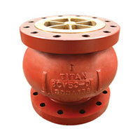 10" Silent Check Valve, Titan CV52DBM Center Guided Globe Style 300# Flanged Ductile Iron Body with Bronze Trim and Stainless Steel Spring, Metal Seat