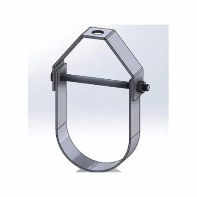 Clevis Hanger, 3-1/2 in Pipe, 1/2 in Rod, 350 lb Load, Carbon Steel, Plastic Coated Electro-Galvanized