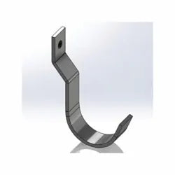 Offset J-Hook, 3 in Pipe, 600 lb Load, Carbon Steel, Plain