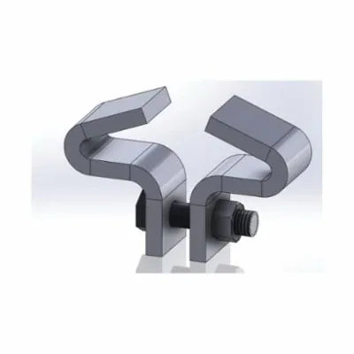 Beam Clamp, 1 in Rod, 7/8 in THK, 3000 lb Load, Carbon Steel, Plain