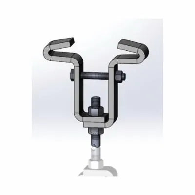 Beam Clamp, 5/8 in Rod, 1/2 in THK, 1100 lb Load, Carbon Steel, Electro-Galvanized