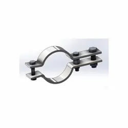 Double Bolt Pipe Clamp, 2 in Pipe/Tube, 1545 lb Load, Carbon Steel, Plain, Domestic