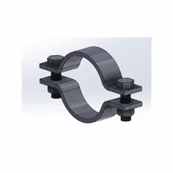 Double Bolt Heavy Duty Pipe Clamp, 18 in Pipe/Tube, 8160 lb Load, Carbon Steel, Electro-Galvanized, Domestic
