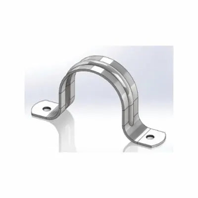 2-Hole Pipe Strap, 6 in Pipe, 6-5/8 in OD, Carbon Steel, Electro-Galvanized