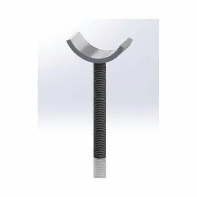 Adjustable Pipe Support, 12 in Pipe, 1-1/2 in Dia Rod, Carbon Steel, Plain, Domestic