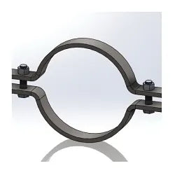 50-G Standard Riser Clamp, 2-1/2 in Pipe, 3/8 in Dia Bolt, 400 lb Load, Carbon Steel, Electro-Galvanized