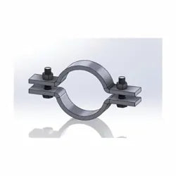 Short Arm Riser Clamp, 2 in Pipe, 5/16 in Bolt, 255 lb, Carbon Steel, Plain, Domestic