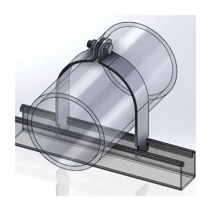 2-Piece Pipe Clamp, 2 in Pipe/Tube, 800 lb Load, Carbon Steel, Zinc Plated