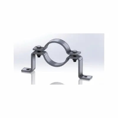 Offset Pipe Clamp, 4 in, 9/16 in Hole, 600 lb Load, Carbon Steel, Plain, Domestic