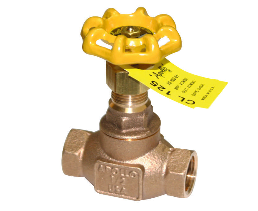 1-1/4" Globe Valve NPT CL 125, Bronze B62 Metal Seat Apollo Model 121T, 33-166-01