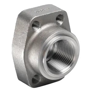 NPTF Tank Pilot Flange, Stainless Steel, Straight, 1" NPTF Side 1, 1" C61 Flange Side 2 - W22-16-SS