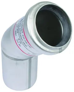 Blucher® 820.045.040 S, B1.5-45-316 Type 820.045 45 deg Bend, 40 mm Nominal, Push-Fit End Style, 316/316L Stainless Steel