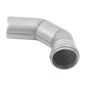 Blucher® 821.000.050 S Long 87-1/2 deg Pipe Elbow, 50 mm Outlet Nominal, Stainless Steel, Import