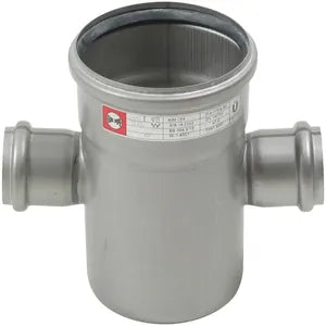 Blucher® 831.050.110 AS C-90-316, C4X2-90-316 Double Cross With EPDM Sealing Ring, 4 x 2 in Nominal, Push-Fit Socket End Style, 316/316L Stainless Steel, Import