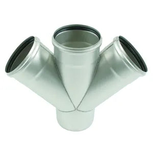 Blucher® 836.200.200 S DW-45-316, DW8X8-45-316 Double Wye With EPDM Sealing Ring, 8 in Nominal, Push-Fit Socket End Style, 316/316L Stainless Steel, Import