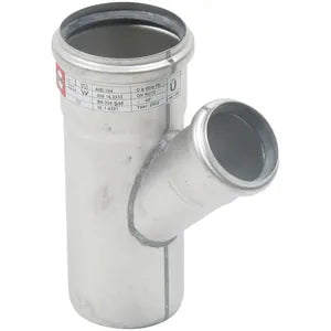 Blucher® 838.050.075 S W-45-316, W3X2-45-316 Wye With EPDM Sealing Ring, 3 x 2 in Nominal, Push-Fit Socket End Style, 316/316L Stainless Steel, Import