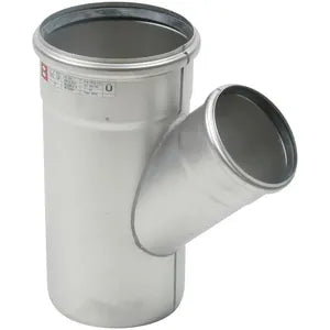 Blucher® 838.075.110 S W-45-316, W4X3-45-316 Wye With EPDM Sealing Ring, 4 x 3 in Nominal, Push-Fit Socket End Style, 316/316L Stainless Steel, Import