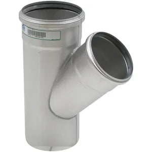 Blucher® 838.110.125 S W-45-316, W5X4-45-316 Wye With EPDM Sealing Ring, 5 x 4 in Nominal, Push-Fit Socket End Style, 316/316L Stainless Steel, Import