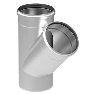 Blucher® 838.315.315 S W-45-316, W12X12-45-316 Wye With EPDM Sealing Ring, 12 in Nominal, Push-Fit Socket End Style, 316 Stainless Steel, Import