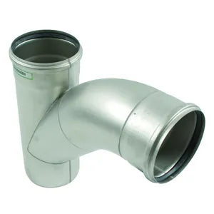 Blucher® 839.200.200 S WB-90-316, WB-8X8-90-316 Combination Wye/Bend With EPDM Sealing Ring, 8 in Nominal, Push-Fit Socket End Style, 316/316L Stainless Steel, Import