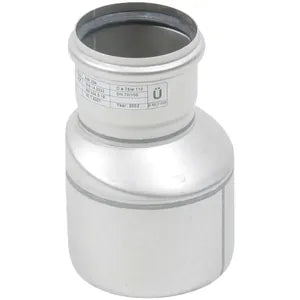 Blucher® 850.075.110 S EI-316, EI-4x3-316 Eccentric Increaser With EPDM Sealing Ring, 3 x 4 in Nominal, Push-Fit Socket End Style, 316/316L Stainless Steel, Import