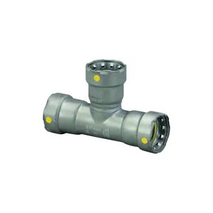 MegaPress® 25376 Pipe Tee, 1-1/2 x 1-1/2 x 1-1/4 in, Press, Carbon Steel, Import