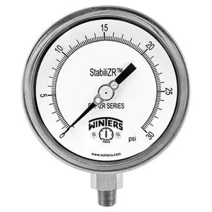 1/4" NPT Bottom, 2.5" Dial, 0 to 20,000 psi, Premium SS StabiliZR Gauge, Single Scale