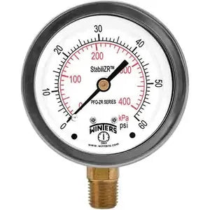 1/4" NPT Bottom, 4" Dial, 0 to 15,000 psi, SS StabiliZR Gauge, Single Scale